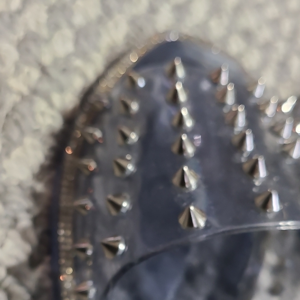 Nicole Miller Clear Gray Rhinestone Studded Jelly Slide Slip On Sandals Size 8 - Picture 5 of 7